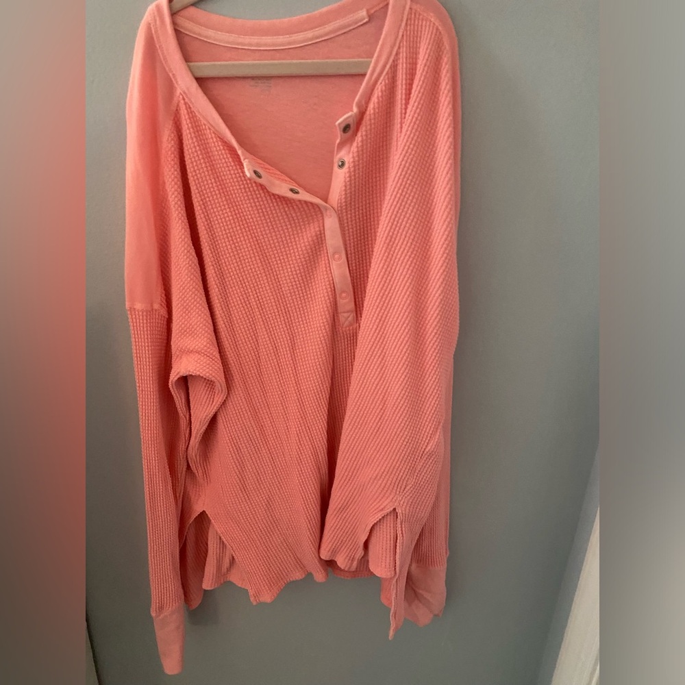 Aerie Waffle Henley Button Up